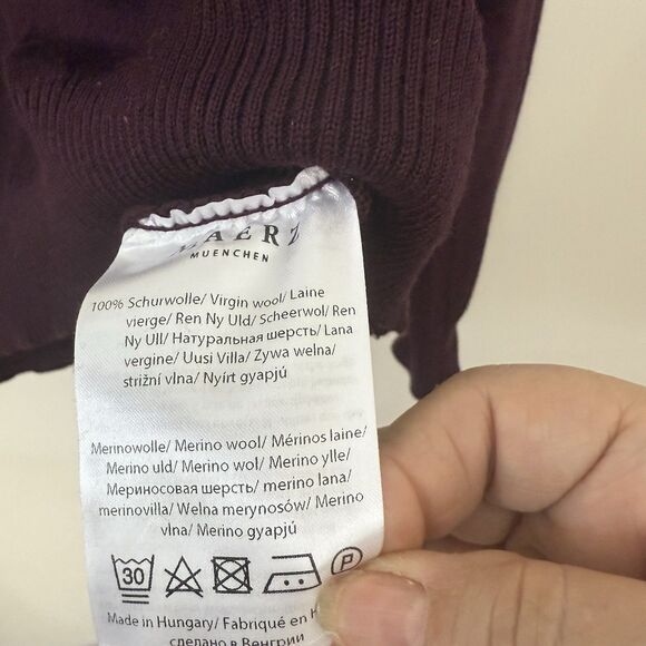 Maerz Muenchen Burgundy 100% Virgin Wool Sweater Men’s Preppy Old Money Sz 52 - Picture 7 of 9